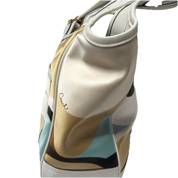 Coach Y2K Ltd Ed Ergo Multi Color Signature Scarf Print Shoulder Tote Bag Purse - Picture 4 of 16